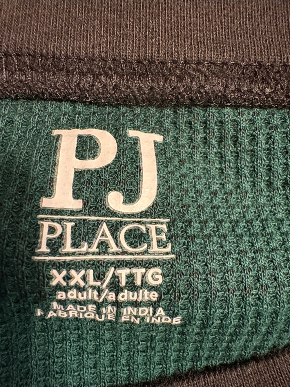 Green and Black Buffalo Plaid Waffle Knit Pajama Set - Picture 3 of 6